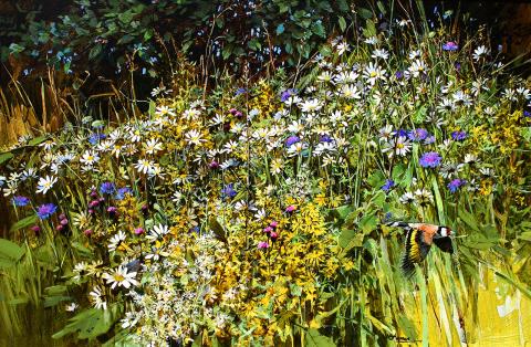 Goldfinch and Meadow Flowers - Alan B Hayman